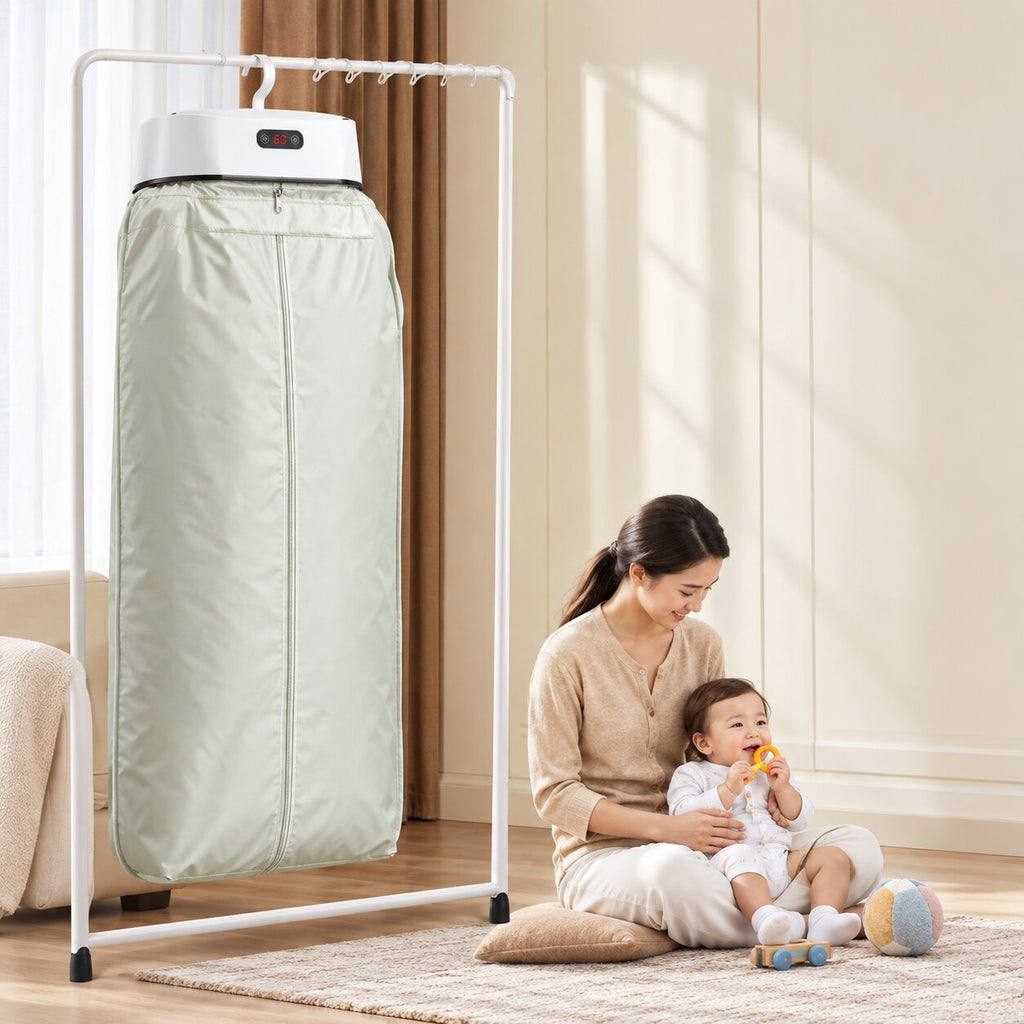 Portable Electric Clothes Dryer — Hanging Indoor Drying Heater with Digital Timer