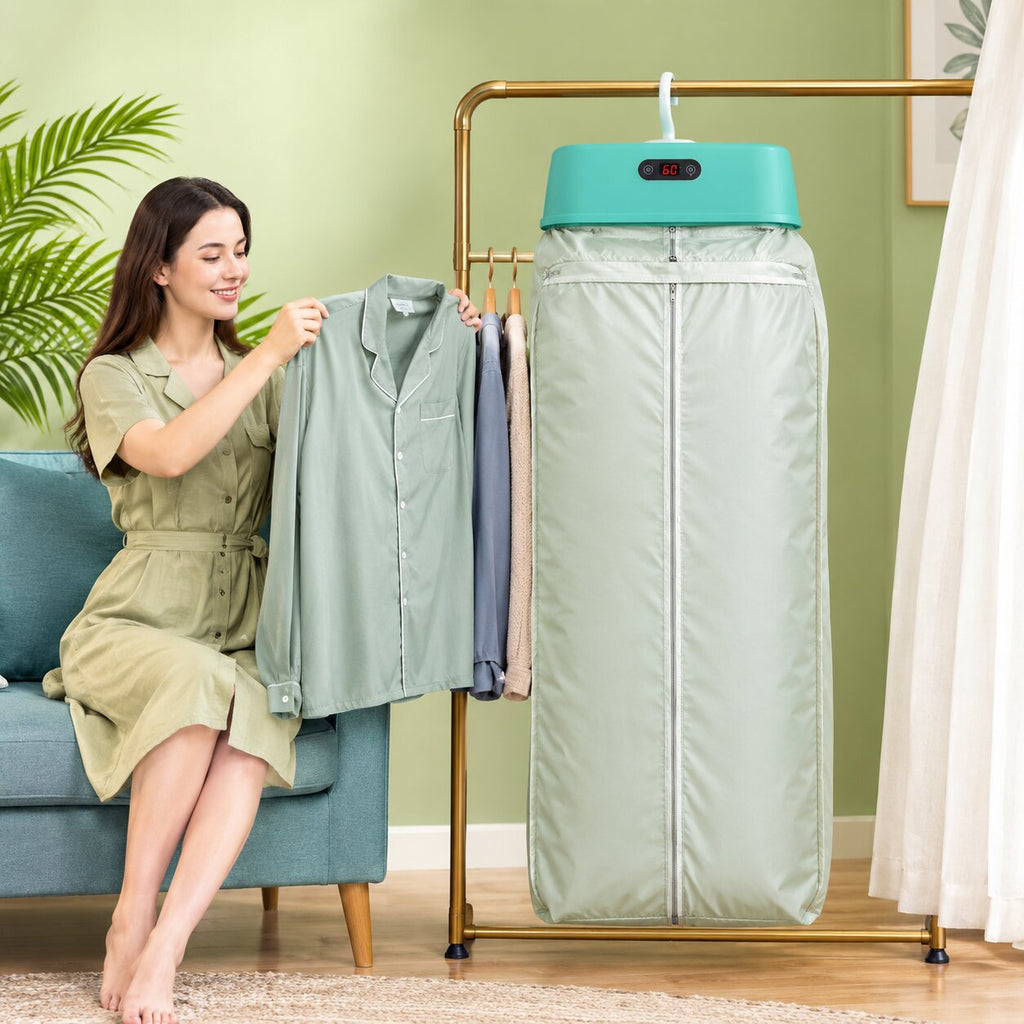 Portable Electric Clothes Dryer — Hanging Indoor Drying Heater with Digital Timer