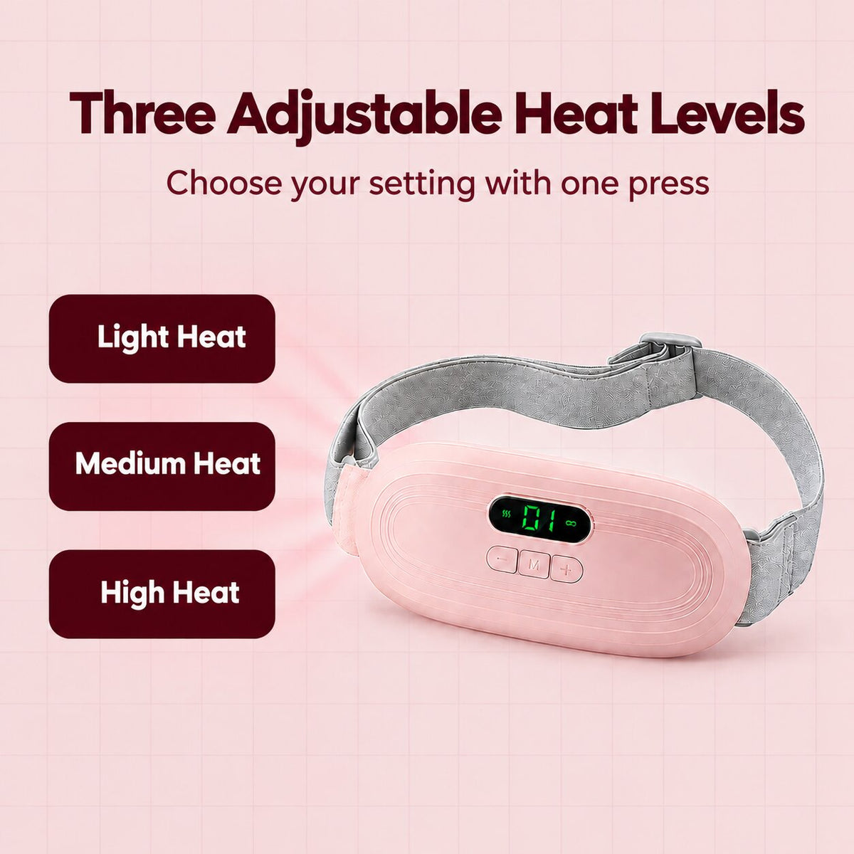 Menstrual Heating Belt — 3 Heat Levels, Portable Period Cramp Relief Pad