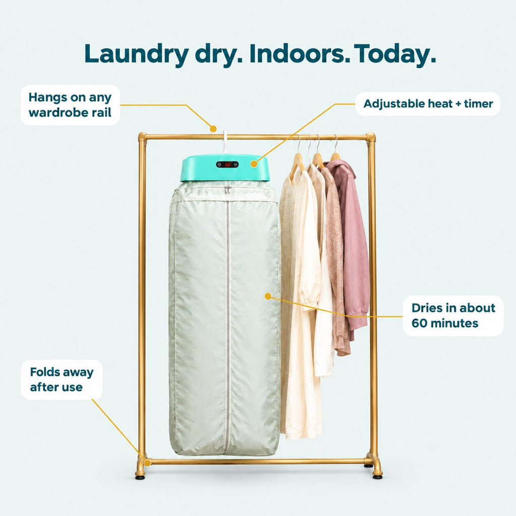 Portable Electric Clothes Dryer — Hanging Indoor Drying Heater with Digital Timer