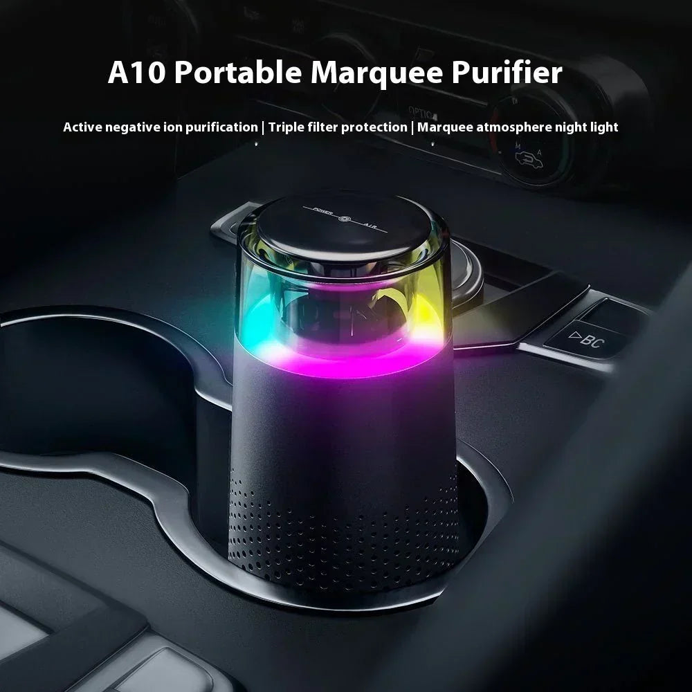 Car & Home Air Purifier with LED Light