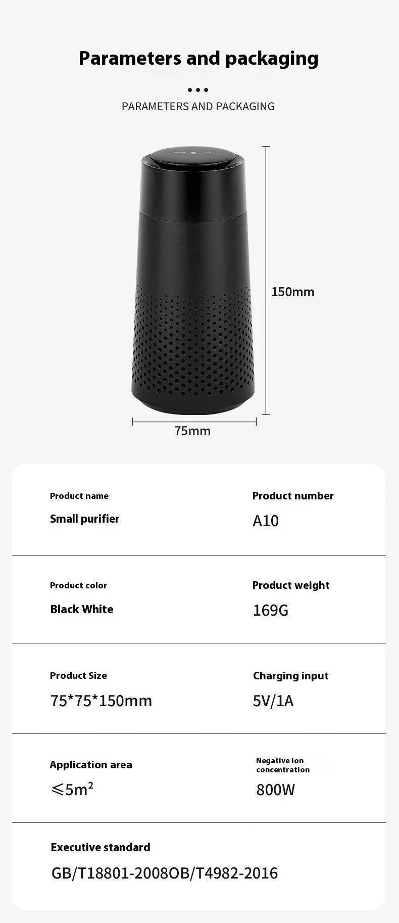 Car & Home Air Purifier with LED Light